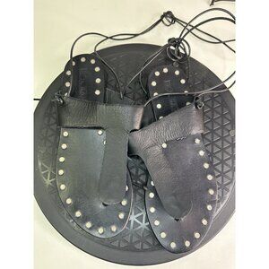 Sol Sana Sandals Womens Size US 6 / 36 Black Leather Strappy Gladiator Shoes